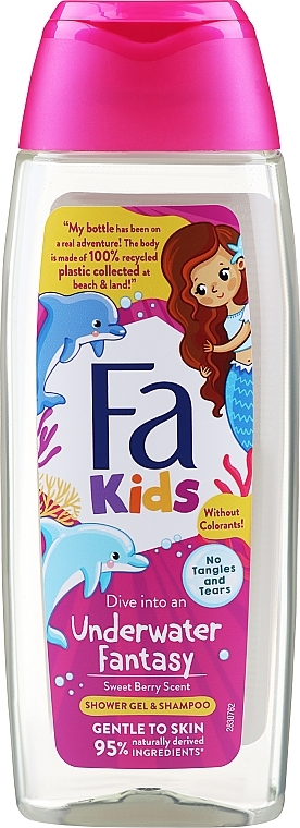 Гель-шампунь для душу для дівчаток "Русалочка", дельфіни - Fa Kids — фото N1