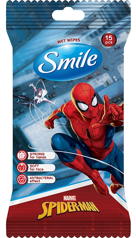 Влажные салфетки "Marvel" Человек-паук, 15шт - Smile Ukraine Marvel — фото N1