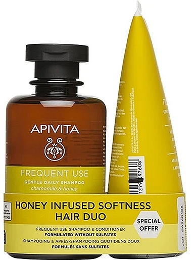 Набор для ухода за волосами - Apivita Honey Infused Softness Hair Duo (shm/250ml + cond/150ml) — фото N1