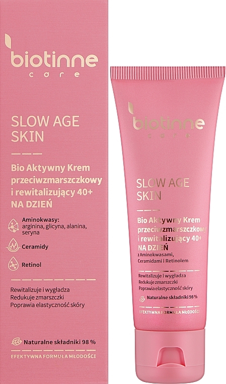 УЦЕНКА Дневной восстанавливающий крем против морщин 40+ - Biotinne Care Slow Age Skin * — фото N2