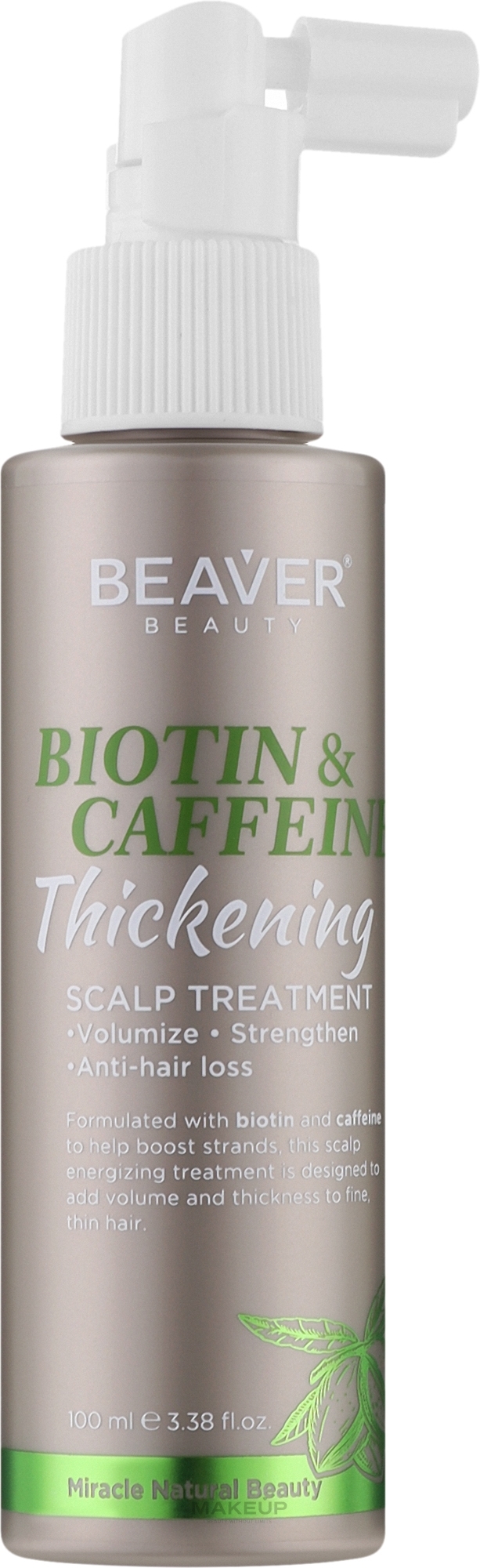 Спрей против выпадения волос обагащенный биотином и кофеином - Beaver Professional Biotin & Caffeine Thickening Scalp Treatment — фото 100ml