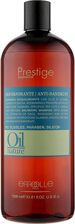 Шампунь против перхоти с проктоноламином, маслом жожоба, розмарина, шалфея для всех типов волос - Erreelle Italia Prestige Oil Nature Anti-Dandruff Shampoo