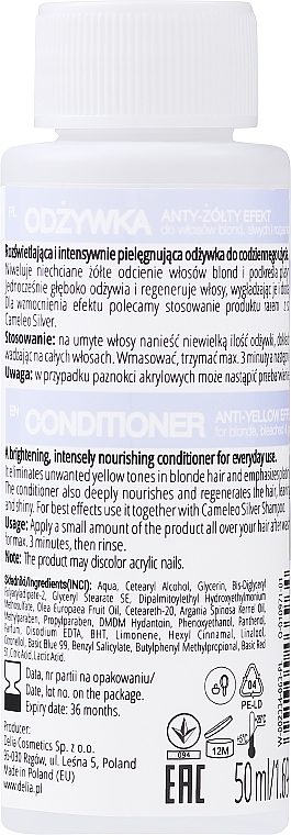 Кондиціонер для світлого волосся - Delia Cosmetics Cameleo Silver Conditioner — фото N2