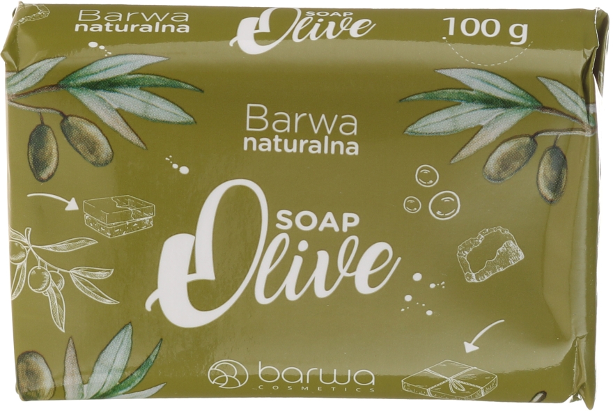 Мыло с экстрактом оливок и шиитаке - Barwa Natural Green Olive Soap With Shiitake Extract — фото N1