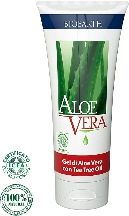 Гель для обличчя з алое вера - Bioearth Aloe Vera gel with Organic Tea Tree — фото N3