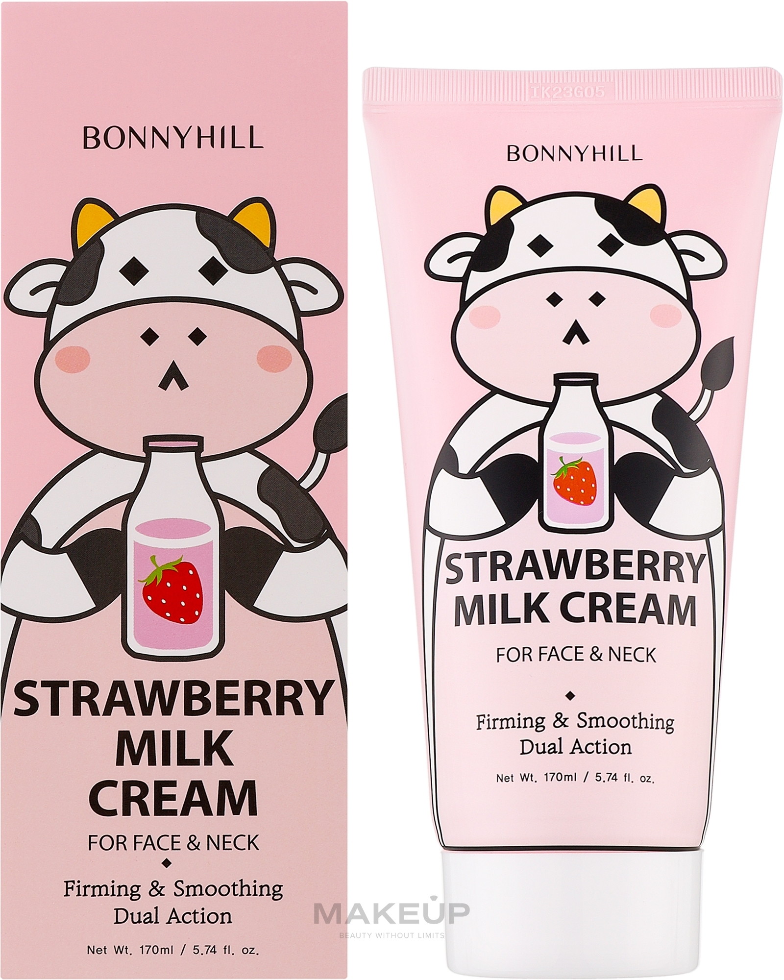 Крем для обличчя та шиї з екстрактом полуниці та молока - Bonnyhill Strawberry Milk Cream — фото 170ml