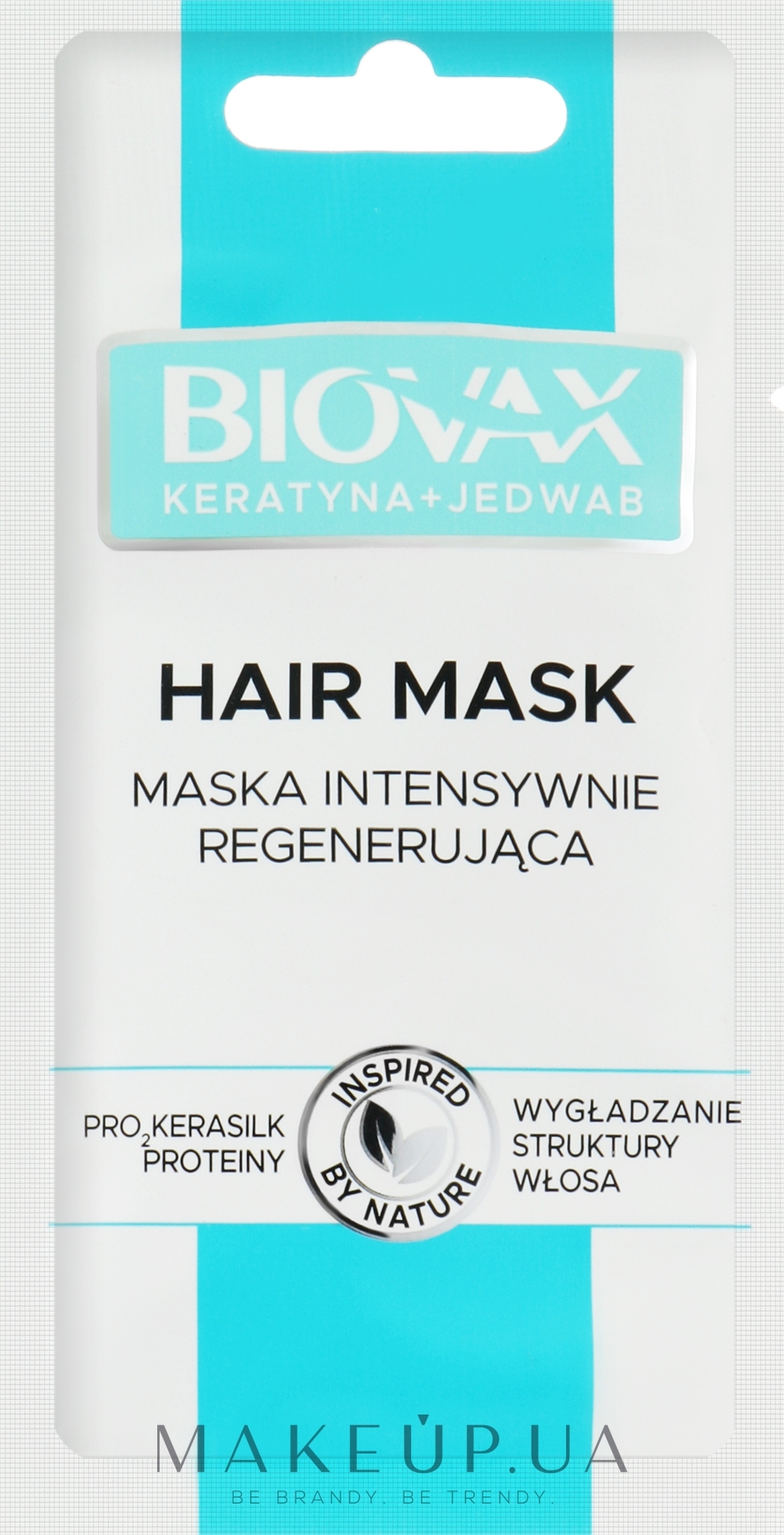 Маска для волос "Кератин + Шелк" - Biovax Keratin + Silk Hair Mask Travel Size — фото 20ml
