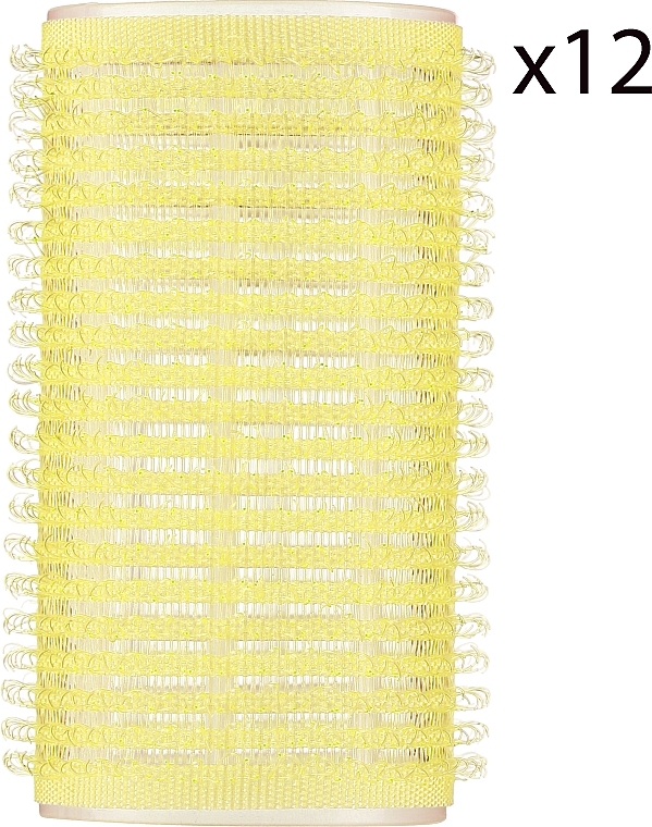 Бігуді-липучки м'які, d32 мм, жовті, 12 шт. - Xhair — фото N1