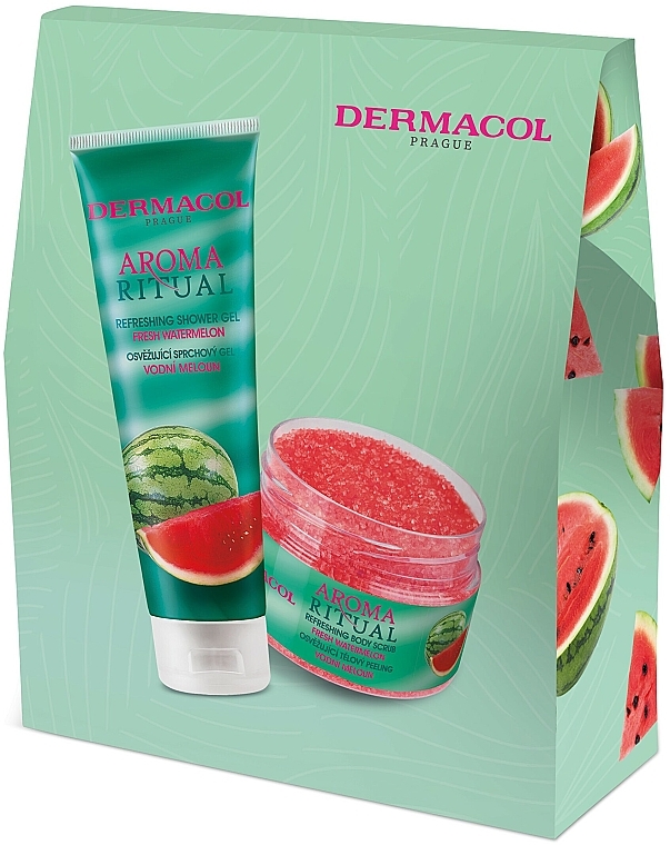 Набір - Dermacol Aroma Ritual Watermelon (sh/gel/250ml + b/scrub/200g) — фото N1