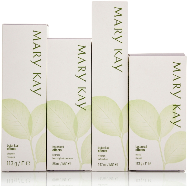 Набор для ухода за комбинированной и жирной кожей лица - Mary Kay Botanical Effects (cleanse/113g + mask/113g + f/tonic/147ml + cr/88ml + bag )