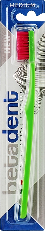 Зубна щітка, зелена - Betadent Medium — фото N1
