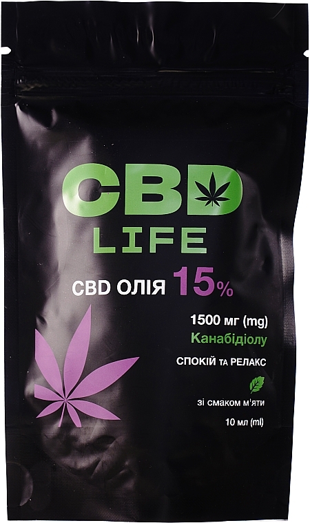 Диетическая добавка CBD масло 15% со вкусом мяты - CBD Life — фото N2