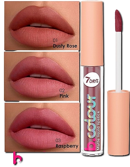 Матова рідка губна помада для губ - 7 Days B.Colour Matte Liquid Lipstick — фото N2