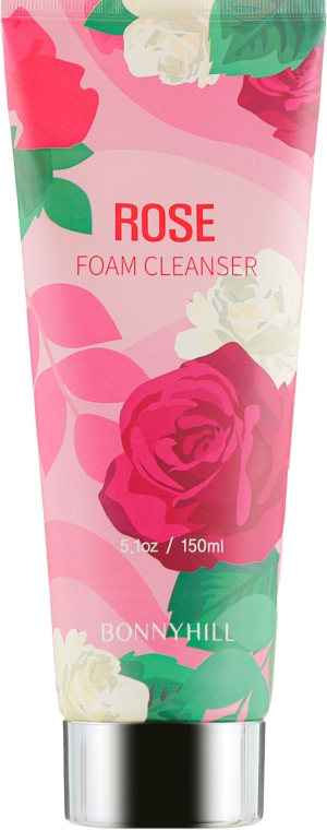 Очищувальна пінка для обличчя з екстрактом троянди - Beauadd Bonnyhill Flower Cleansing Foam Rose — фото N1