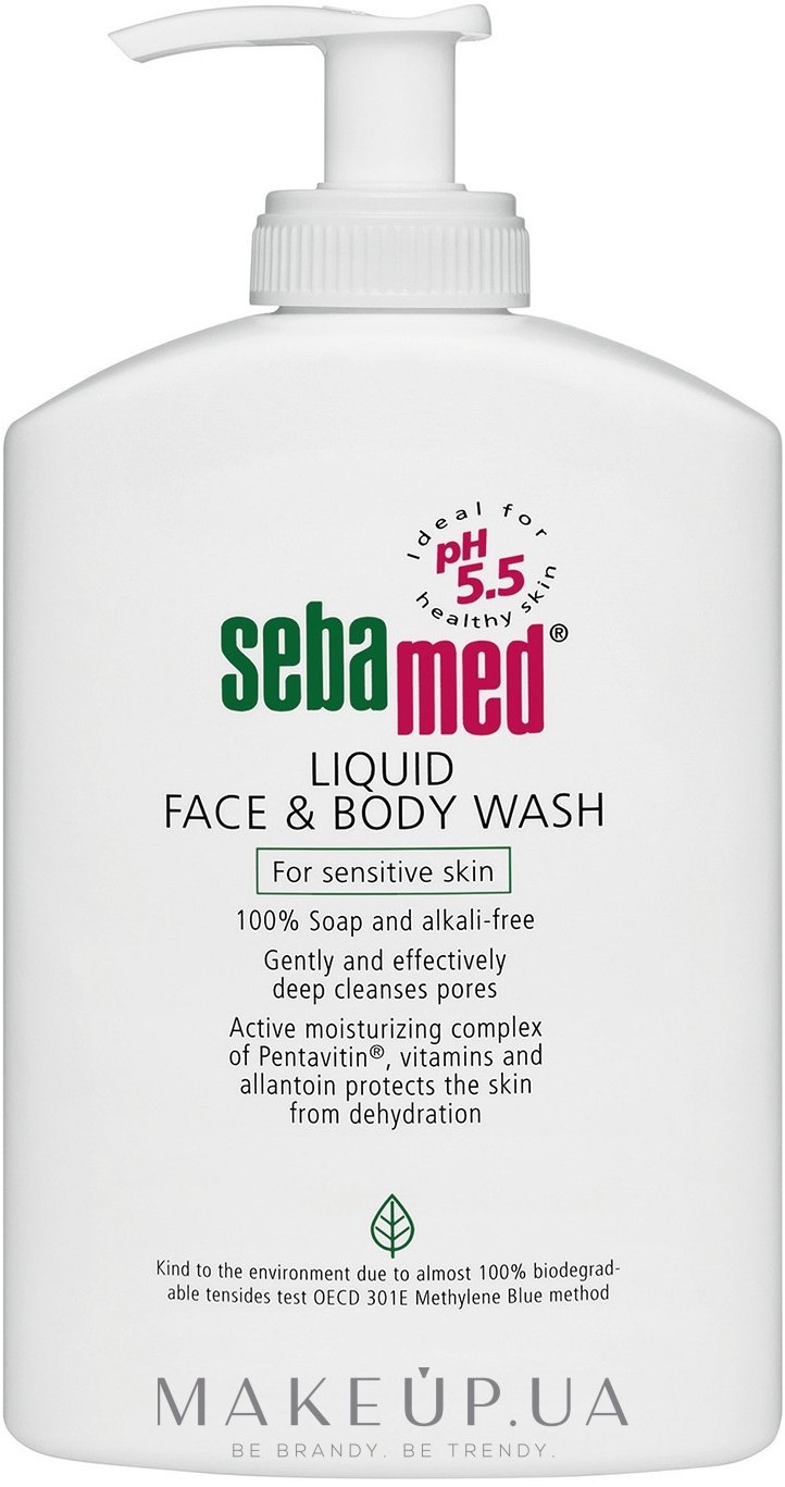 Очищувальний засіб для обличчя і тіла - Sebamed Sensitive Skin Liquid Face and Body Wash — фото 300ml