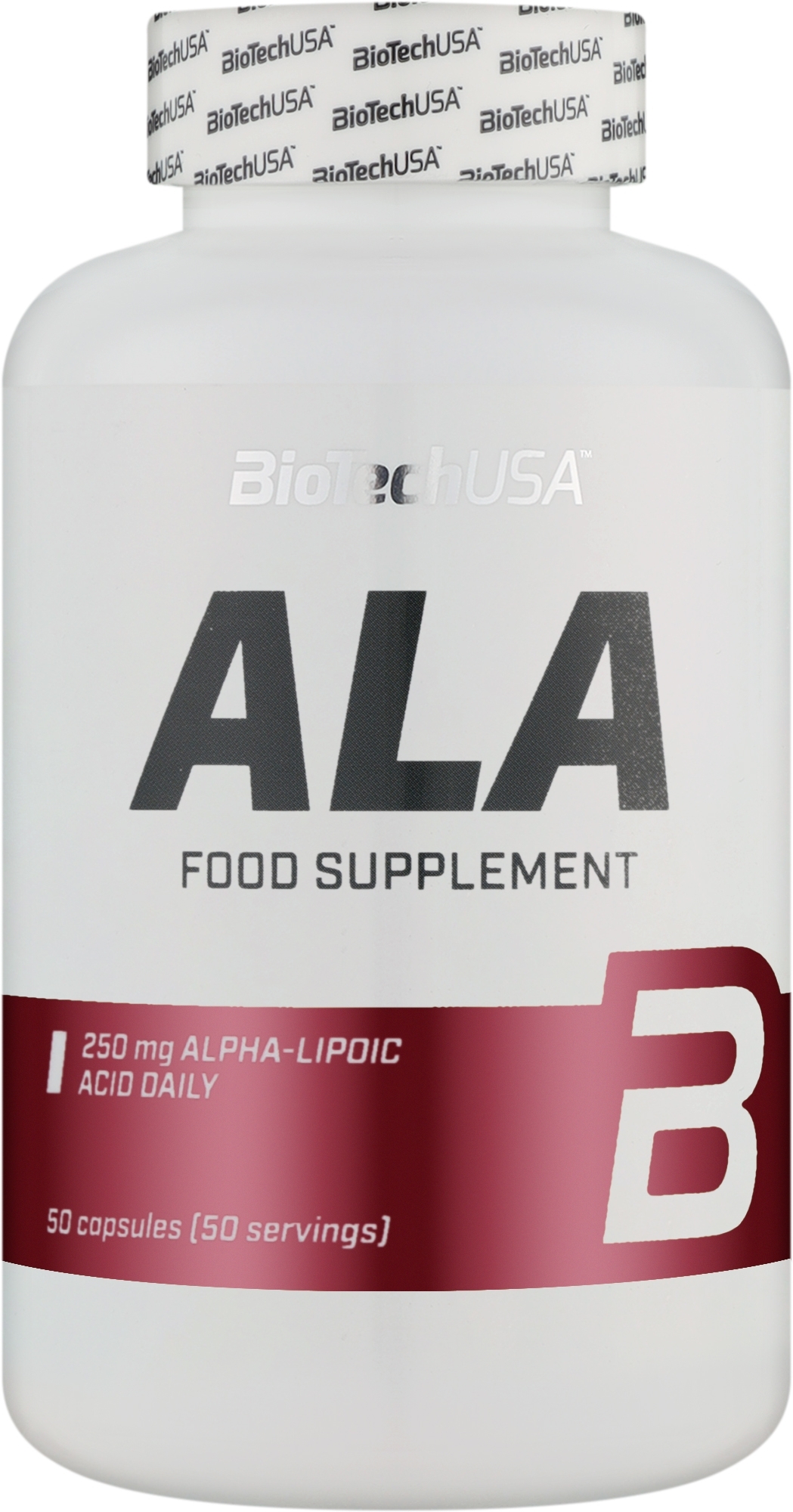 Харчова добавка "Альфа-ліпоєва кислота" - BioTechUSA ALA Alpha Lipoic Acid 250 Mg — фото 50шт