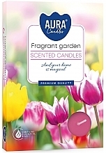 Парфумерія, косметика Набір чайних свічок "Ароматний сад" - Bispol Aura Fragrant Garden Scented Candles