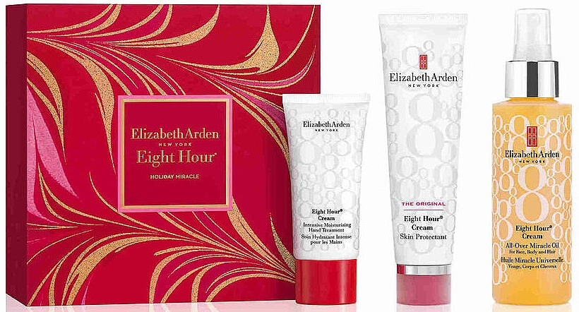 Набор - Elizabeth Arden Eight Hour Miracle Oil Set (b/cr/50ml + h/cr/30ml + b/oil/100ml) — фото N1