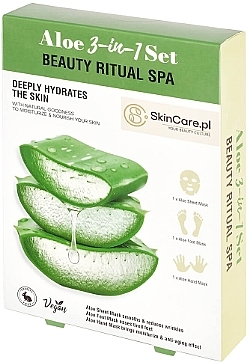 Маска для обличчя, ніг і рук - SkinCare Beauty Ritual SPA Aloe 3-in-1 — фото N1