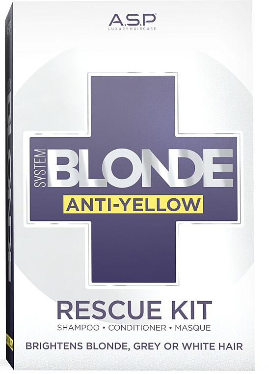 Набор - Affinage Salon Professional System Blonde Anti-Yellow Rescue Kit (sh/275ml + cond/275ml + mask/150ml) — фото N1