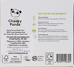 Сухі бамбукові серветки для обличчя, 56 шт - Cheeky Panda Bamboo Facial Tissue Cube — фото N2