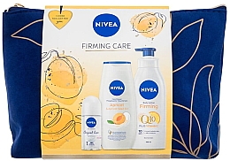 Парфумерія, косметика Набір - NIVEA Firming Care Original Care (sh/gel/250ml + b/milk/400ml + deo/50ml + cosmetic bag)