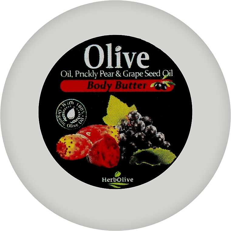 Масло для тіла з опунцією та олією виноградних кісточок - Madis HerbOlive Olive & Prickly Pear & Grape Seed Oil Body Butter (міні) — фото N1