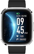 Смарт-часы, серебристо-черные - Garett Smartwatch GRC STYLE Silver-Black — фото N1