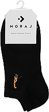 Парфумерія, косметика Жіночі бавовняні шкарпетки з анімалістичною вишивкою, чорні - Moraj