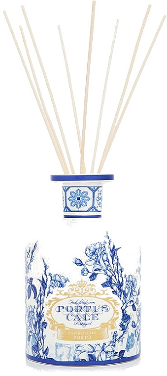 Пляшка для аромадифузора 2 л, блакитна з білим - Portus Cale Gold & Blue Porcelain 2L Diffuser Bottle — фото N1