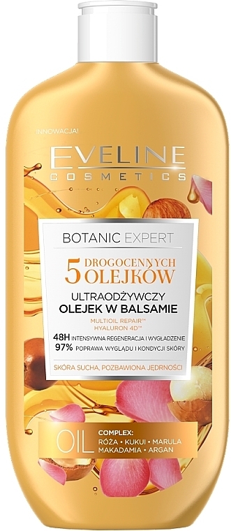 Олія-бальзам для тіла "5 дорогоцінних олій", ультраживлення - Eveline Cosmetics Botanic Expert