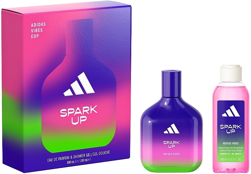 Adidas Vibes Spark Up - Набор (edp/100ml + sh/gel/100ml) — фото N1