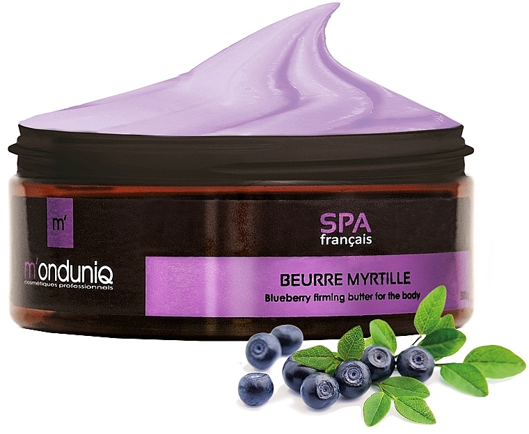 Черничное масло для всего тела - M'onduniq SPA Velvet Blueberry Firming Butter For The Body — фото N2