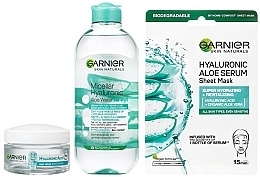 Набор - Garnier Skin Naturals Hyaluronic Aloe (micellar/water/400ml + gel/50ml + mask/28g) — фото N2