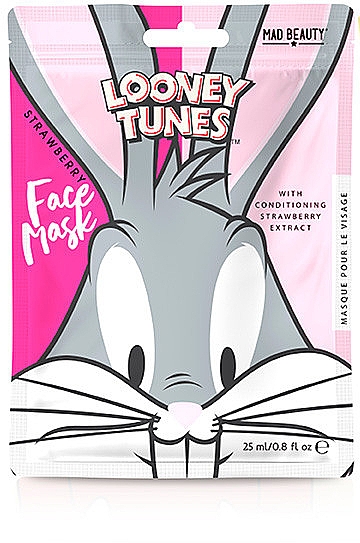 Тканевая маска для лица с ароматом фрезии - Mad Beauty Looney Tunes Mascarilla Facial Bugs Bunny — фото N1
