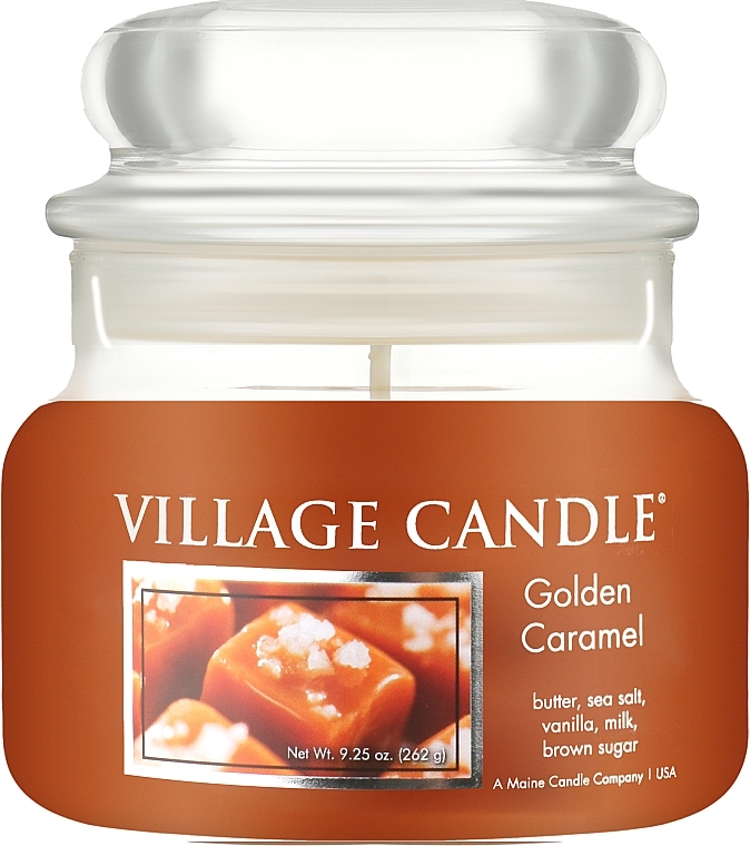 Ароматическая свеча в банке "Золотая карамель" - Village Candle Golden Caramel — фото N1