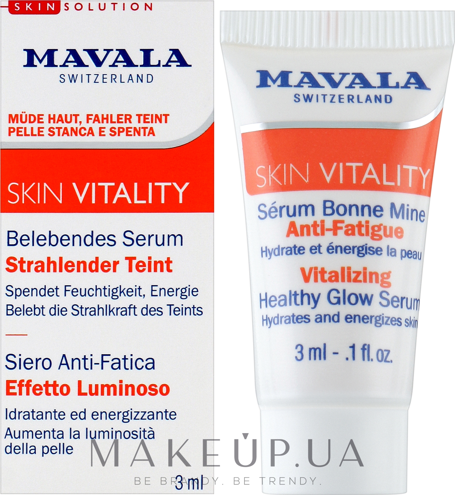 Стимулирующая сыворотка для сияния кожи - Mavala Vitality Vitalizing Healthy Glow Serum (пробник) — фото 3ml