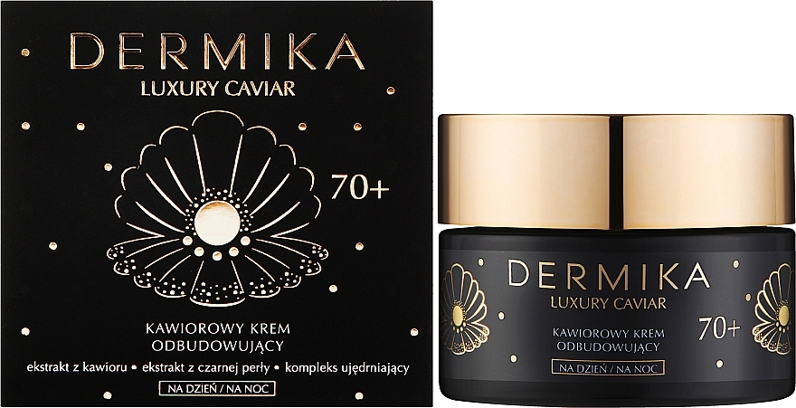 Відновлювальний денний і нічний крем для обличчя - Dermika Luxury Caviar 70+ — фото N2