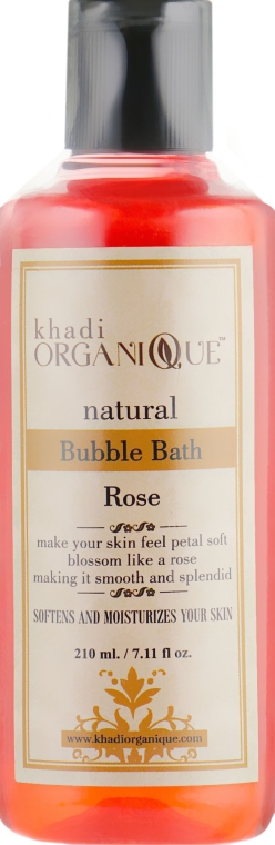 Натуральна заспокійлива аюрведична піна для ванн "Троянда" - Khadi Organique Rose Bubble Bath — фото N1