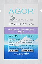 Духи, Парфюмерия, косметика Увлажняющая сыворотка с гиалуроновой кислотой 45+ - Agor Hyaluron Active Serum (пробник)
