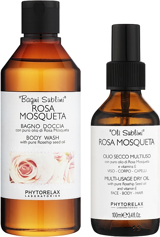 Набор - Phytorelax Laboratories Rosa Mosqueta (sh/gel/250ml + oil/100ml) — фото N2