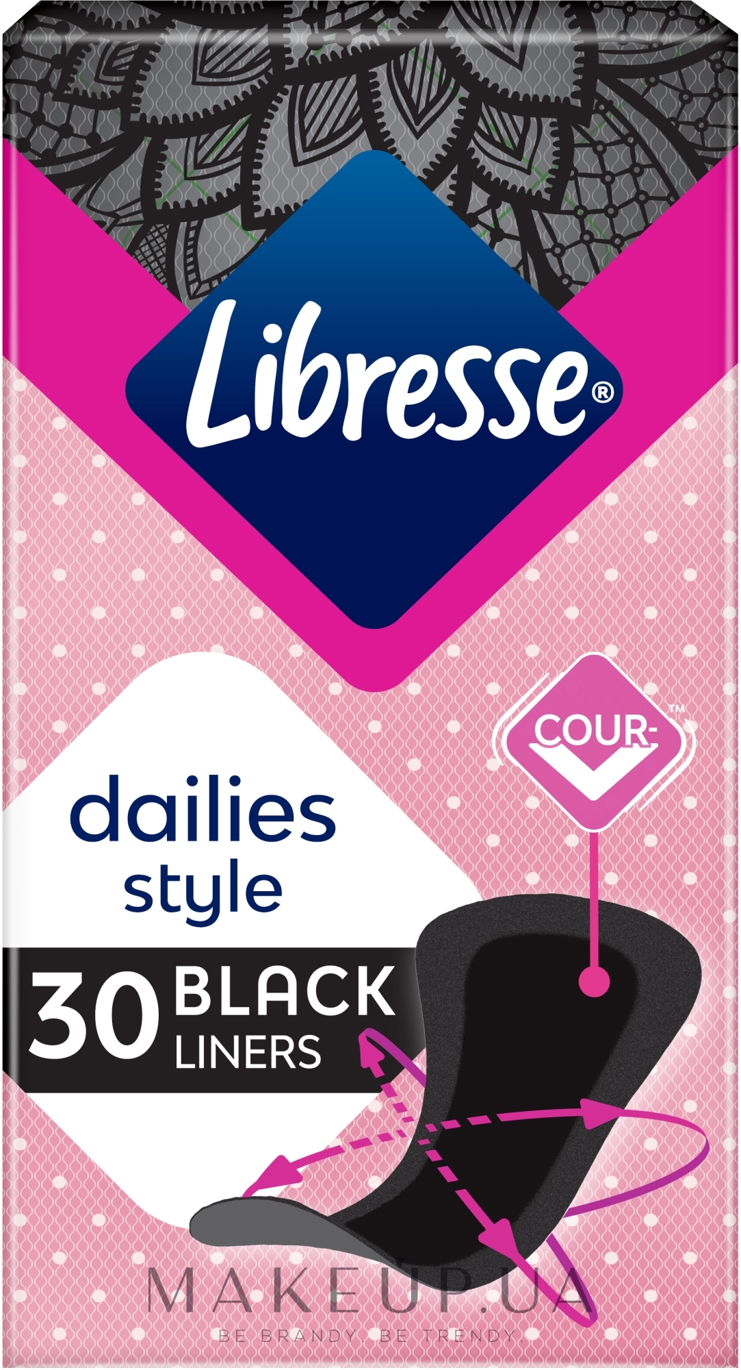 Щоденні прокладки, 30 шт - Libresse Dailies Style Normal Black — фото 30шт