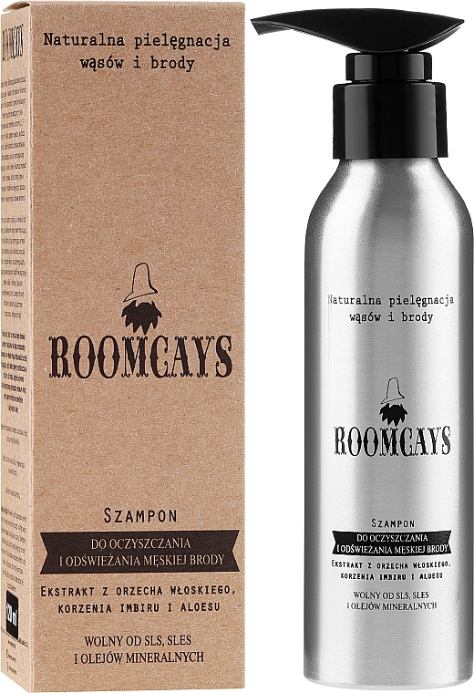 Шампунь для очищення чоловічої бороди - Roomcays Shampoo — фото N1