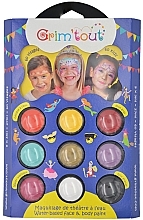 УЦІНКА Тематична палітра фарб для гриму, 9 кольорів, "Принцеси" - GrimTout Princesse * — фото N1