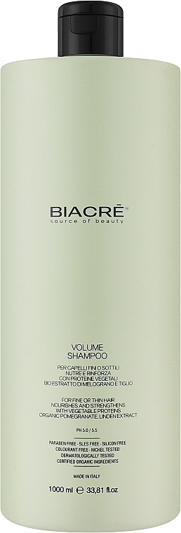 Протеїновий шампунь для надання об'єму волоссю - Biacre Volume Shampoo — фото N2