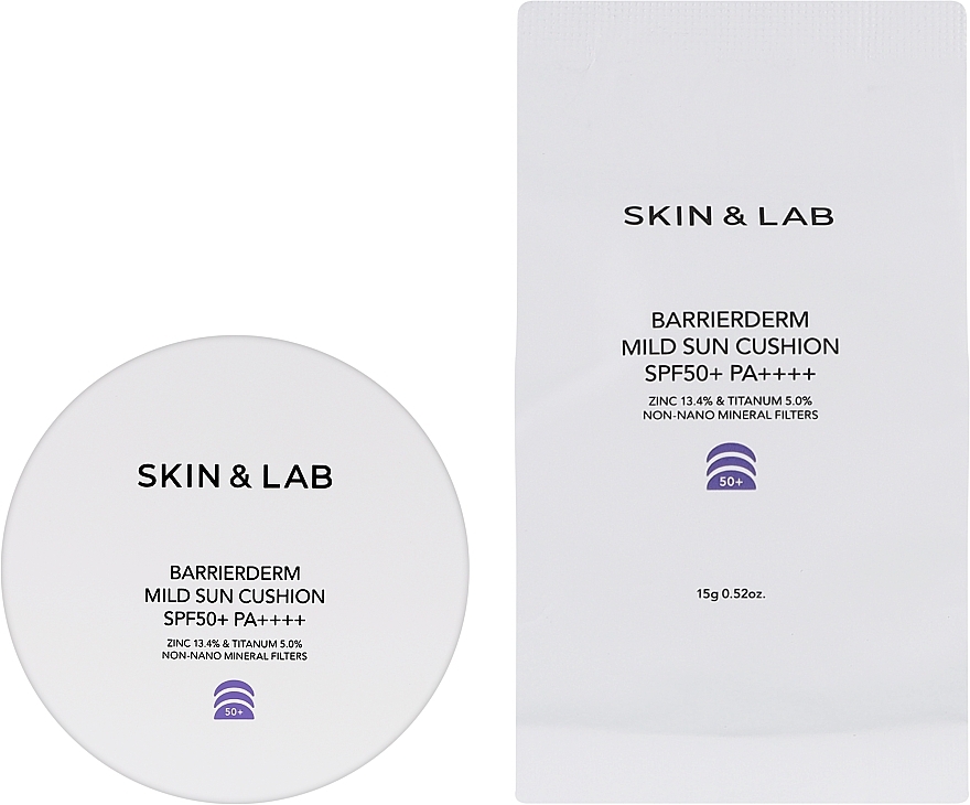 Сонцезахисний кушон зі змінним блоком - Skin&Lab Barrierderm Mild Sun Cushion SPF 50+ PA++++ — фото N1