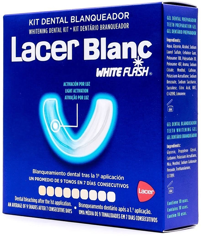 Набор для отбеливания зубов - Lacer Blanc White Flash Set (gel/15ml + gel/30ml + ac/1pcs) — фото N1