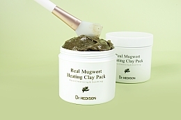 Разогревающая маска против черных точек с экстрактом полыни - Dr. Hedison Real Mugwort Heating Clay Pack — фото N2