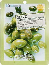 Парфумерія, косметика Тканинна 3D маска для обличчя з екстрактом оливи - Food a Holic Natural Essence Mask Olive