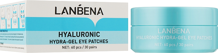 Патчі для очей з гіалуроновою кислотою - Lanbena Hyaluronic Hydra-gel Eye Patches — фото N4